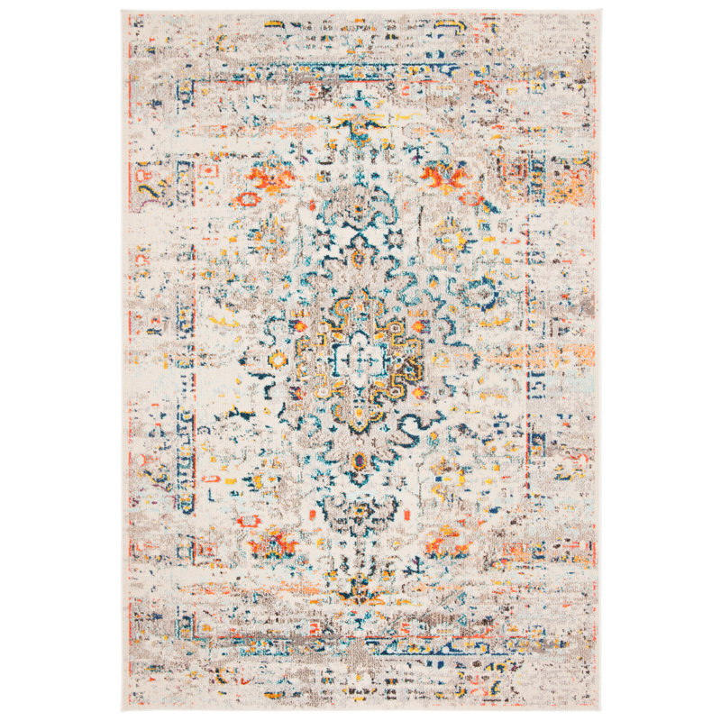 Bungalow Rose Gutierez Oriental Cream/Blue Rug & Reviews Wayfair